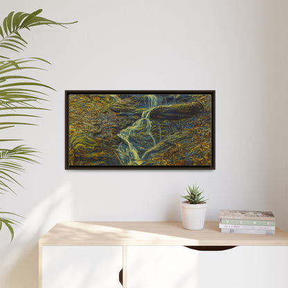 Van Gogh Style Framed Matte Canvas Art Print - Nature-Inspired Wall Decor, Abstract Waterfall Artwork, Home Office Decoration - TRV