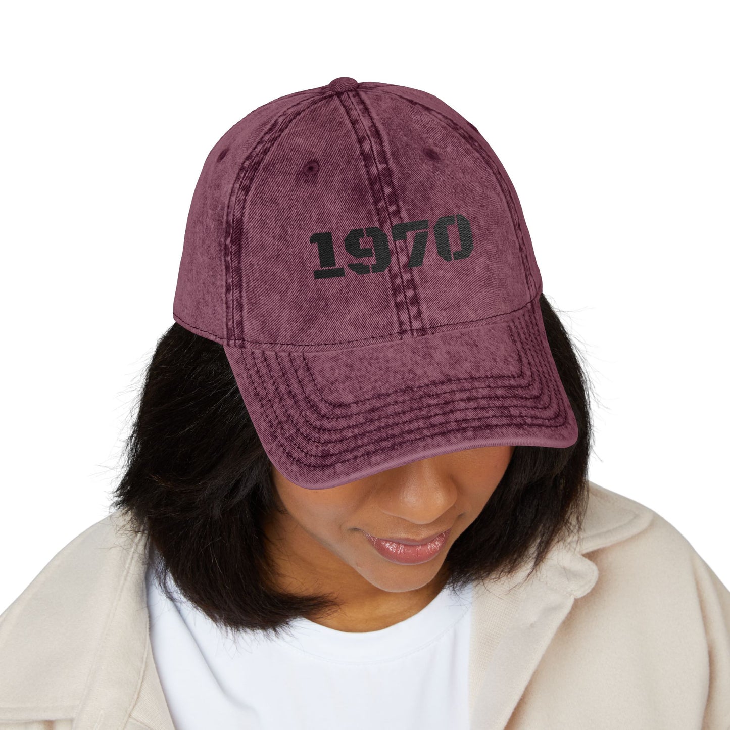 Vintage Embroidered Cap, Retro Baseball Hat, 70s Style Headwear, Gift for Dad, Casual Fashion Accessory - TRV