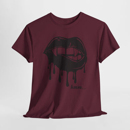 Edgy Graphic Tee - Dripping Lips Design - Unisex Heavy Cotton Tee