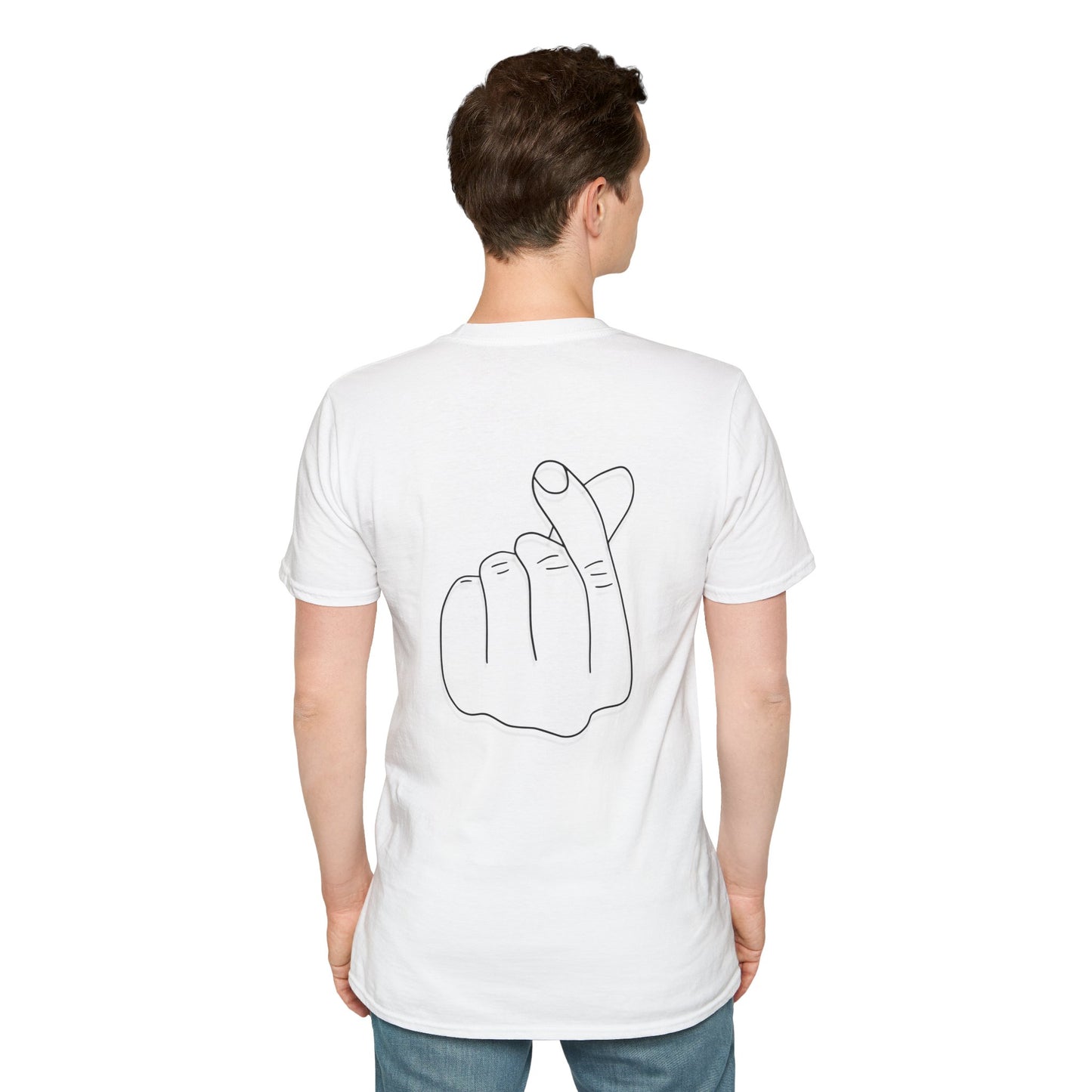 Trendy Unisex Softstyle T-Shirt with Love Hand Gesture Design