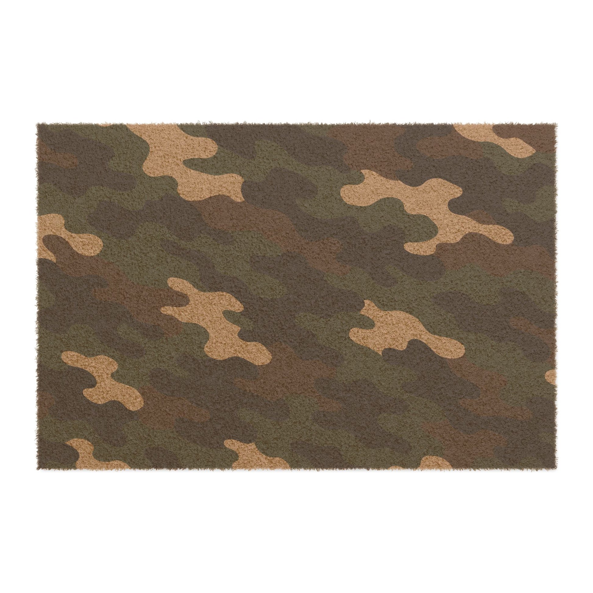 Camo Doormat | Outdoor Entrance Mat | Rustic Home Decor | Military Style Welcome Mat | Unique Gift for Veterans | Camouflage Rug - TRV
