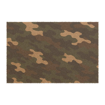 Camo Doormat | Outdoor Entrance Mat | Rustic Home Decor | Military Style Welcome Mat | Unique Gift for Veterans | Camouflage Rug - TRV