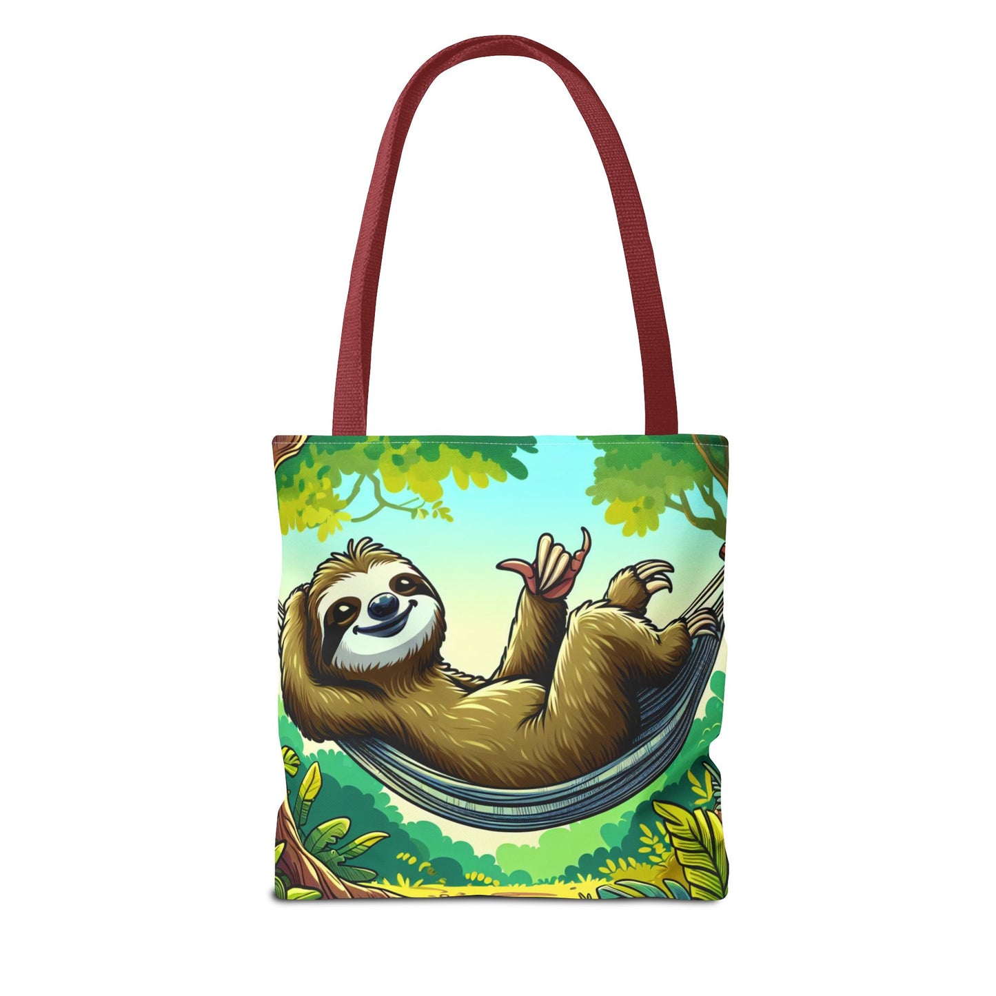 Relaxed Sloth Tote Bag, Cute Eco-Friendly Bag, Gift for Animal Lovers, Beach Bag, Reusable Shopping Tote - TRV