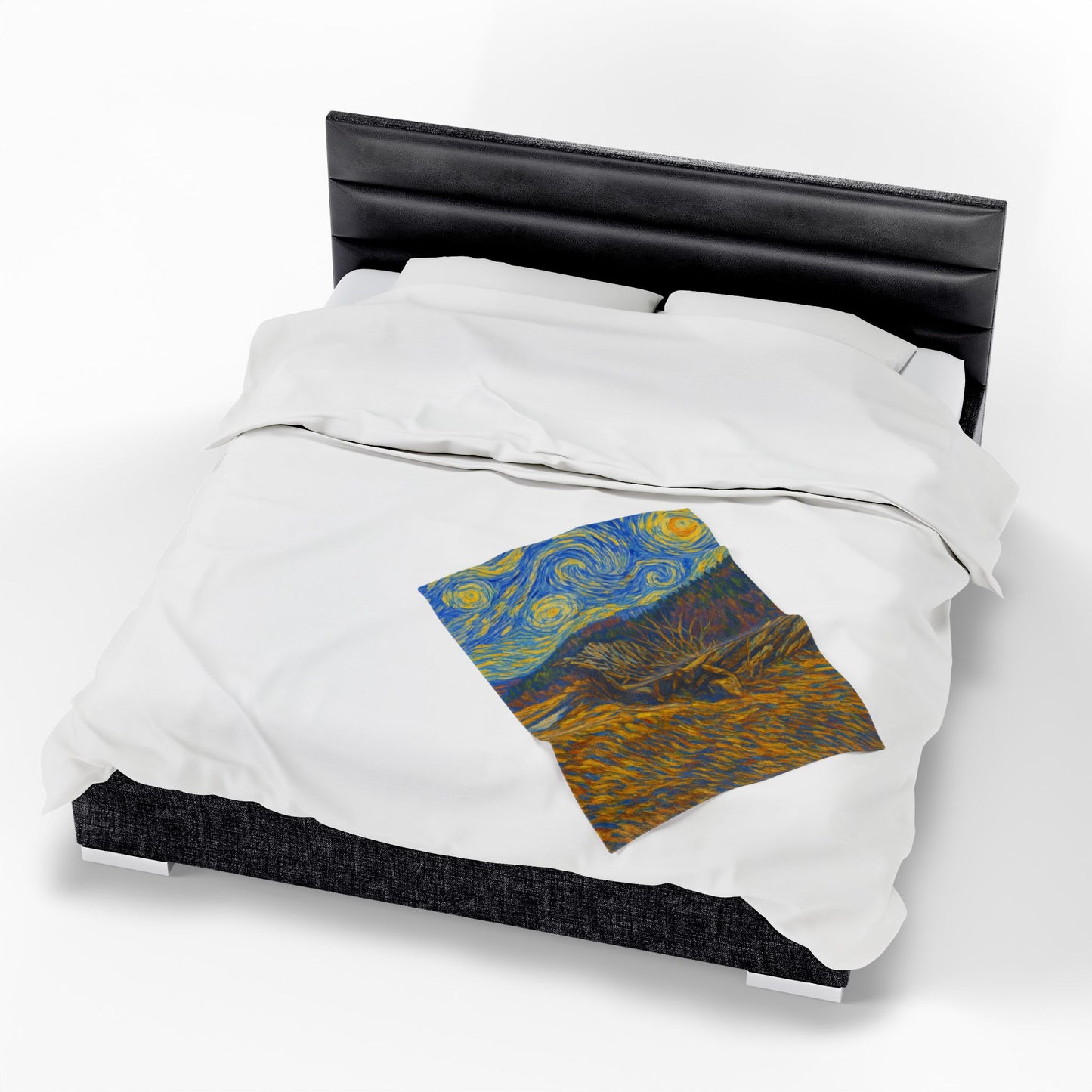 Starry Night Velveteen Plush Blanket, Cozy Throw Blanket for Home Decor, Gift for Art Lovers, Perfect for Christmas or Home Warmth - TRV