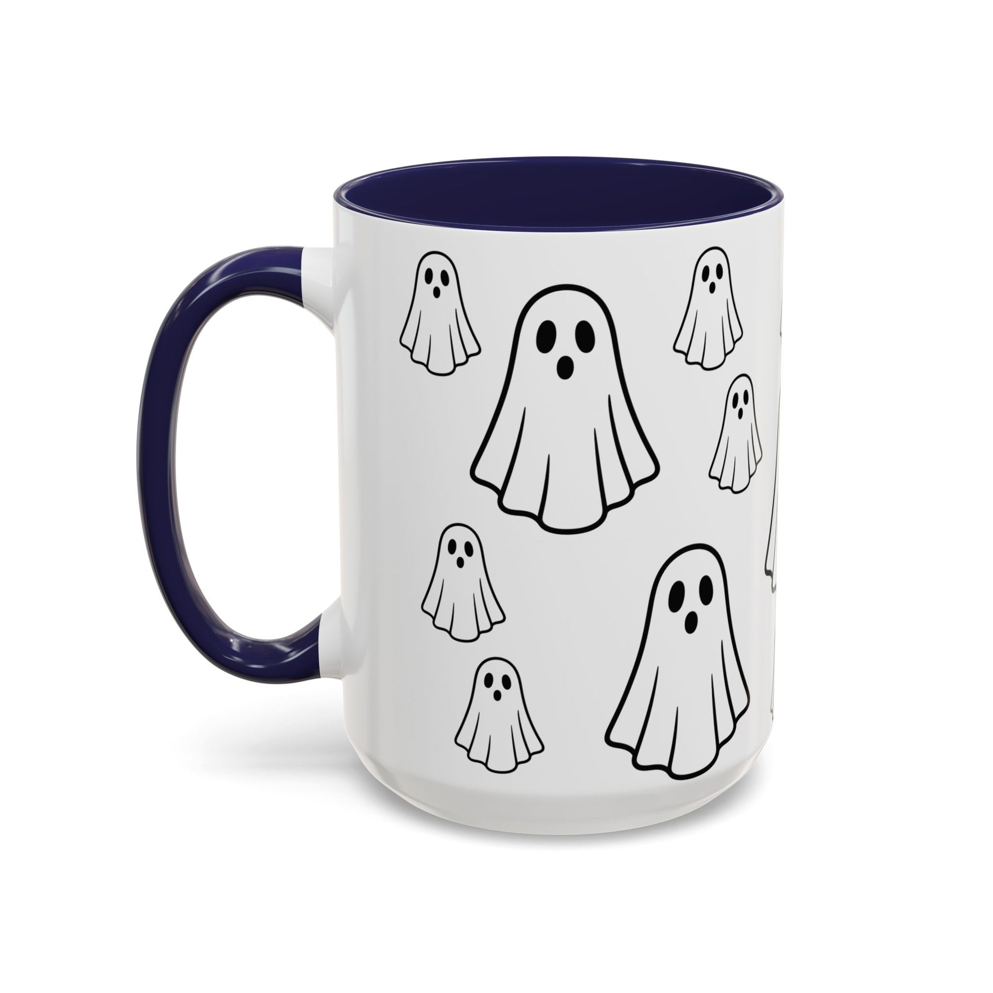 Cute Ghost Accent Coffee Mug, Halloween Mug, Spooky Drinkware, Gift for Ghost Lovers, Seasonal Decor, Unique Coffee Cup - TRV