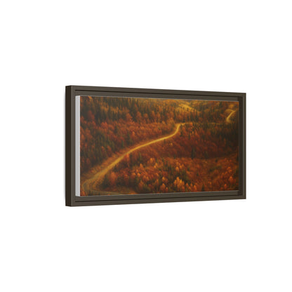 Autumn Landscape Framed Canvas Art, Cozy Home Decor, Warm Fall Vibes, Gift for Nature Lovers, Perfect for Thanksgiving - TRV