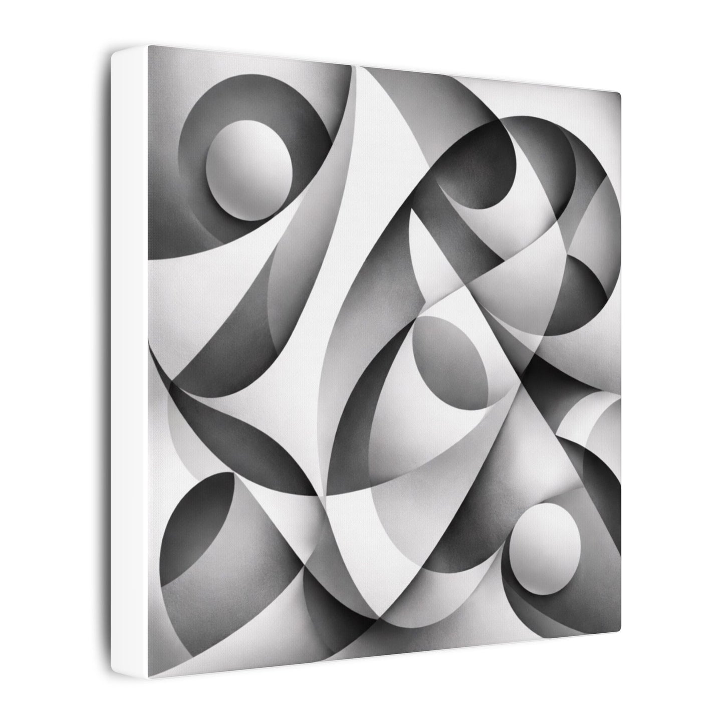 Monochrome Abstract Geometric Art Matte Canvas