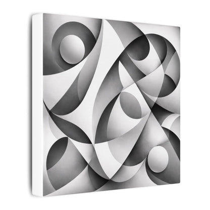 Monochrome Abstract Geometric Art Matte Canvas