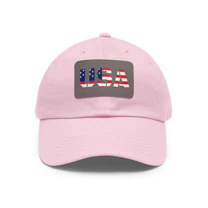 Dad Hat with Leather Patch (Rectangle)