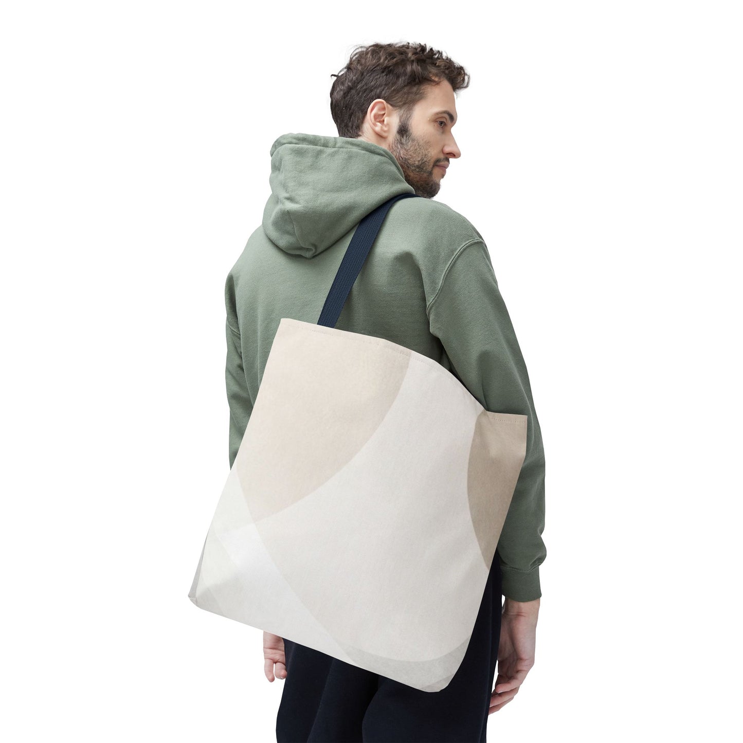 Neutral Abstract Geometric Tote Bag | Minimal Beige Shapes