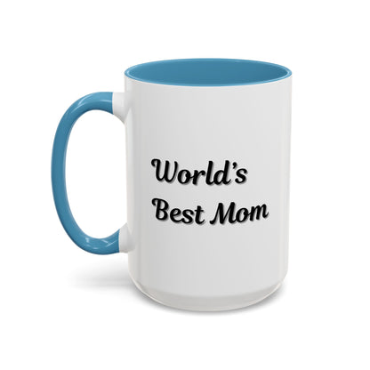 World's Best Mom Accent Coffee Mug - 11oz & 15oz - Perfect Gift for Mother's Day