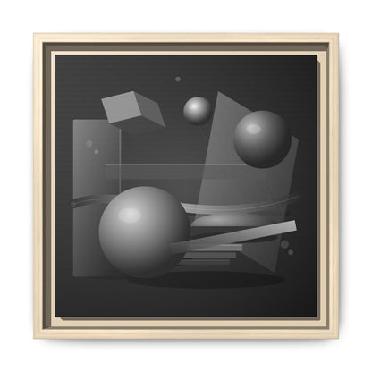 Monochrome Geometric Spheres Canvas Framed Wall Art | Matte Print