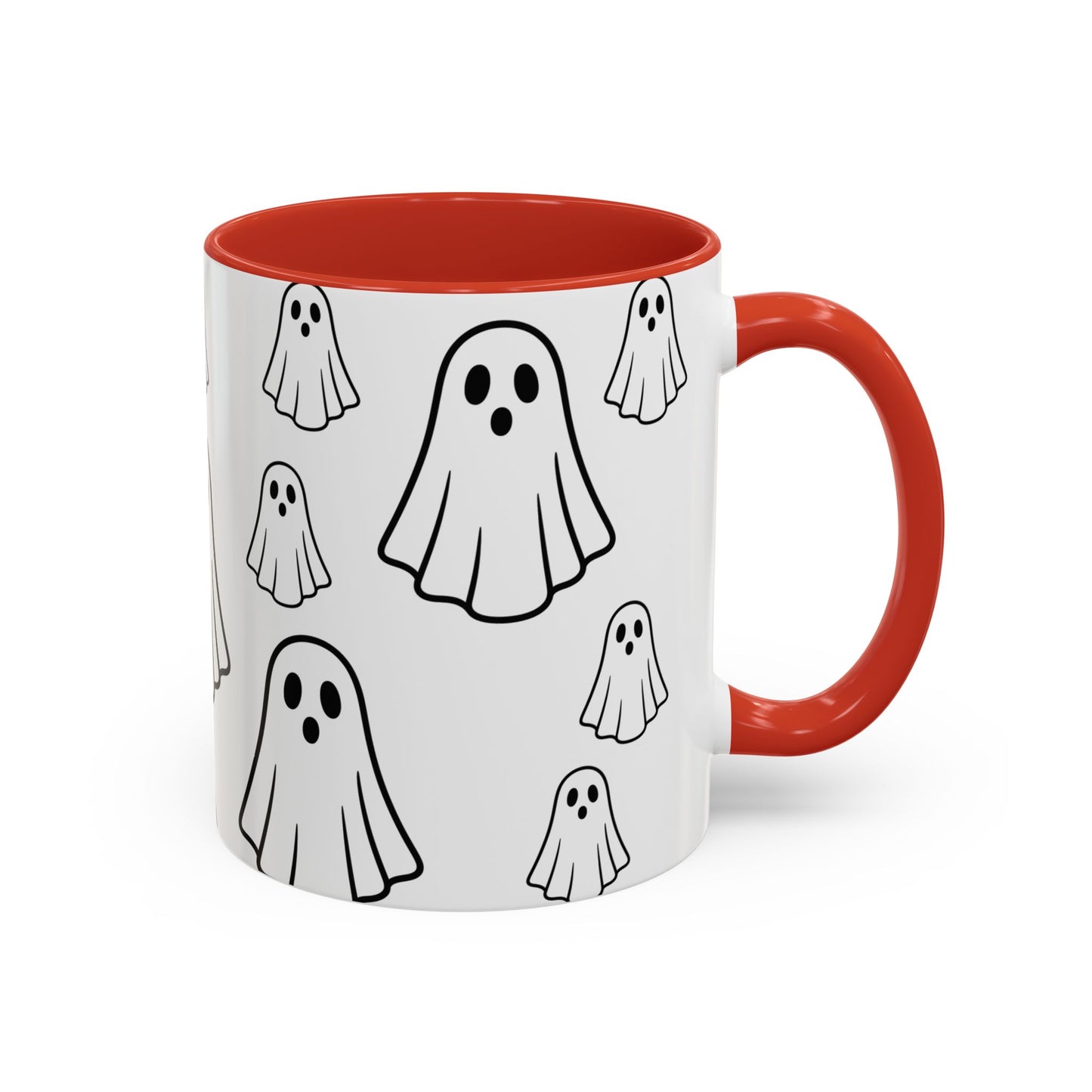 Cute Ghost Accent Coffee Mug, Halloween Mug, Spooky Drinkware, Gift for Ghost Lovers, Seasonal Decor, Unique Coffee Cup - TRV
