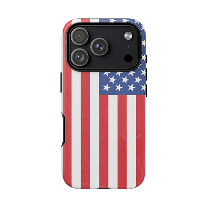 Patriotic Phone Case - Tough Cases for Veterans, USA Lovers, Independence Day, Memorial Day, Flag Design - TRV