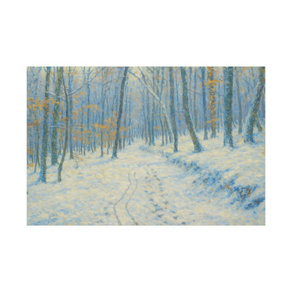 Winter Woodland Canvas Print — Snowy Forest Matte Stretched Wall Art