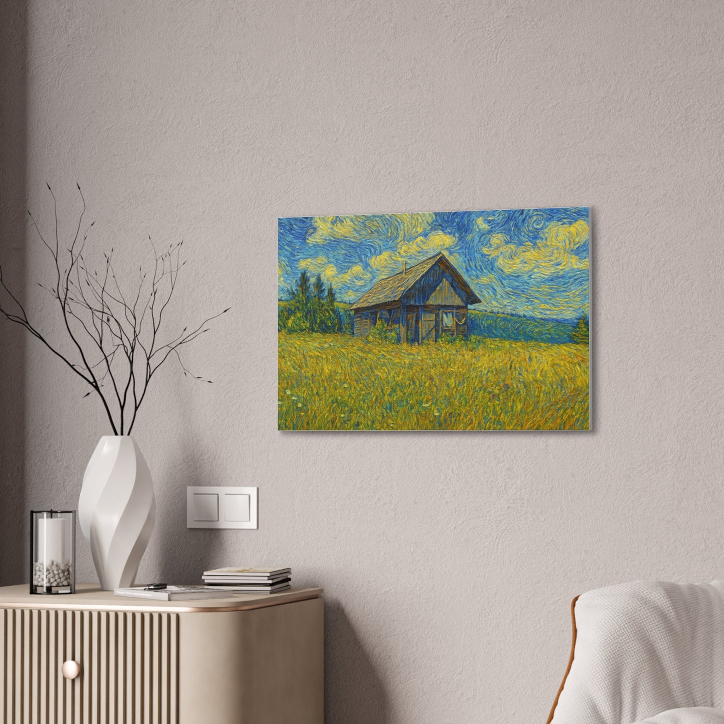 Starry Field Barn Canvas Print