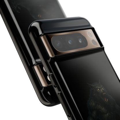 Werewolf Phone Case, Tough Cases, Black Panther Design, Gift for Animal Lovers, Phone Accessories, Fierce Phone Protection - TRV