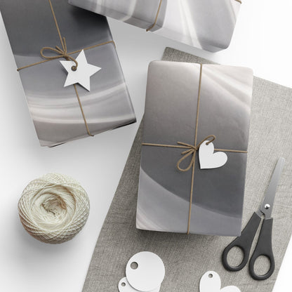 Silver Marble Swirl Wrapping Paper | Abstract Metallic Gift Wrap