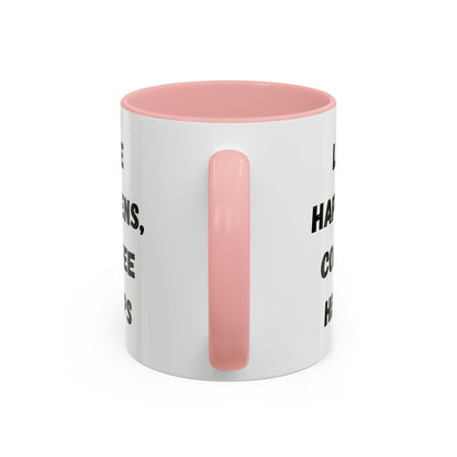 Life Happens Coffee Mug - Inspirational Coffee Cup, Gift for Coffee Lovers, Motivational Mug, Black Accent Mug, Coffee Humor