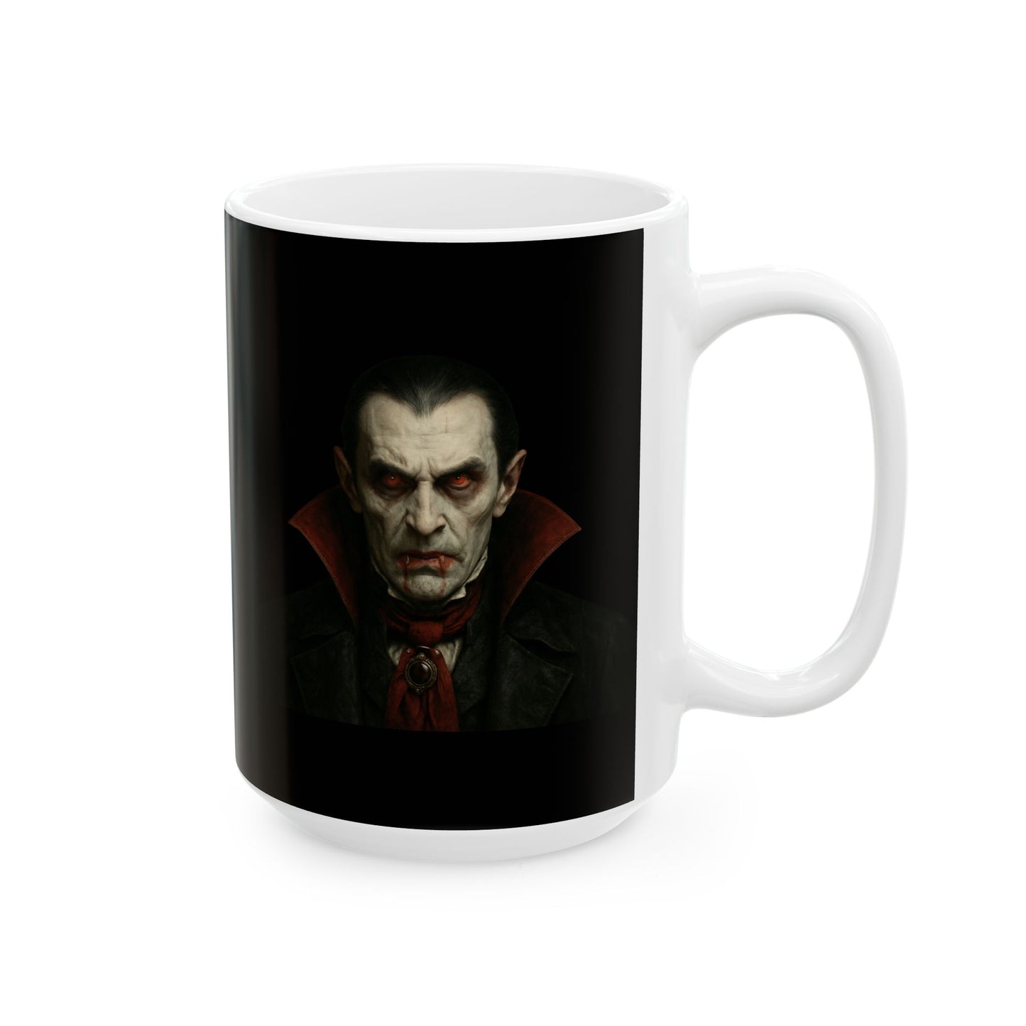 Gothic Dracula Vampire Ceramic Mug, Perfect for Halloween, Spooky Gifts, Coffee Lovers, Home Decor, 11oz & 15oz Sizes