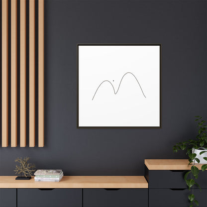 Minimal Line Mountains Matte Canvas Framed