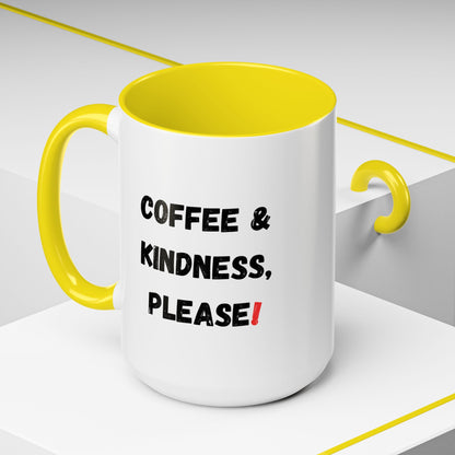 Coffee & Kindness Mug - Inspirational Coffee Cup, Gift for Friends, Office Decor, Encouragement, Morning Motivation