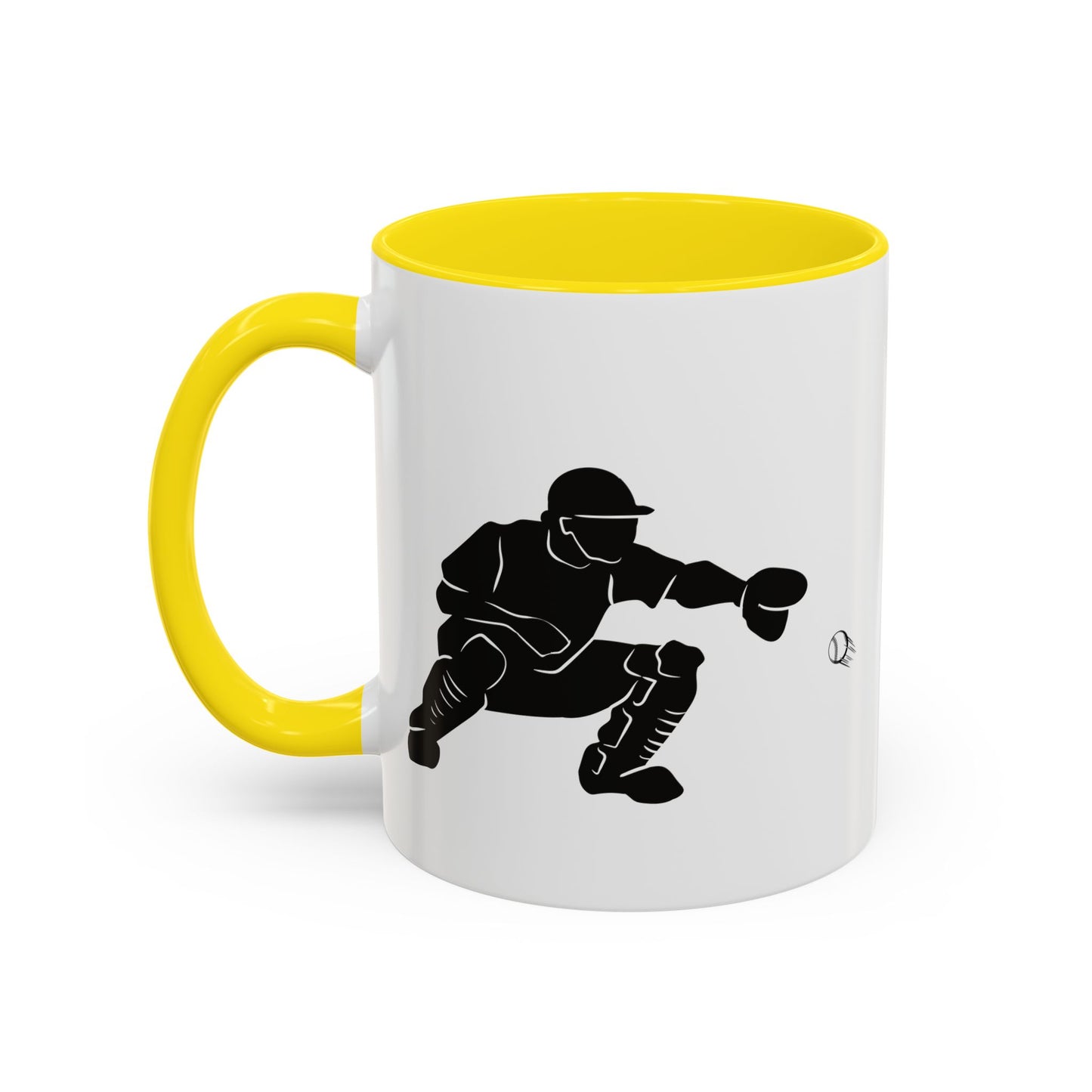 Baseball Catcher Coffee Mug, Sports Gift for Coaches, Black Accent Mug for Fans, Perfect for Birthdays & Celebrations, Unique Cup - TRV