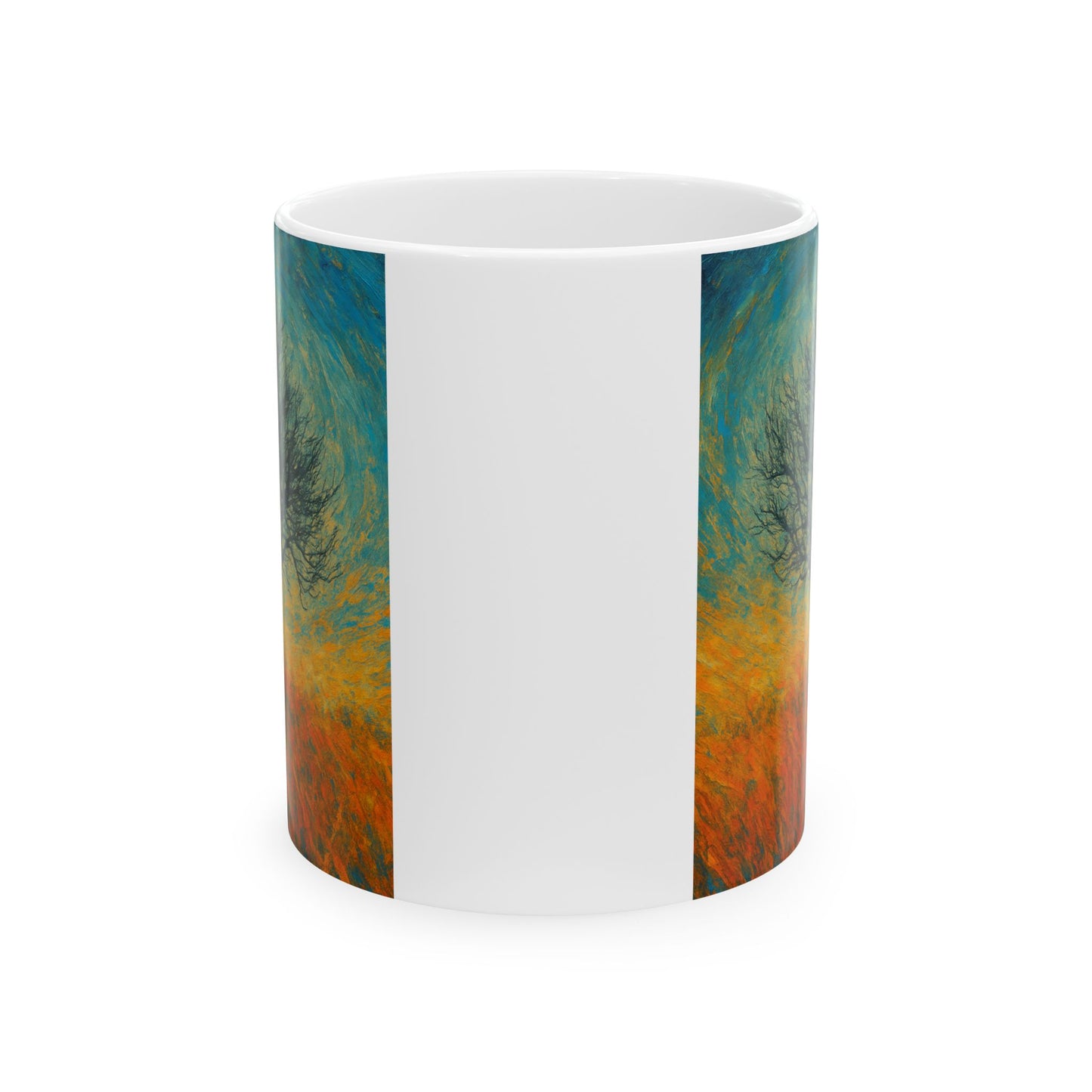 Vibrant Ceramic Mug - Sunset Mountain Design, Coffee Cup, Gift for Nature Lovers, Home Decor, Tea Mug, Unique Art Mug - TRV