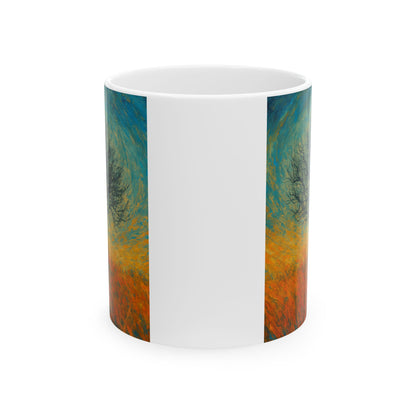 Vibrant Ceramic Mug - Sunset Mountain Design, Coffee Cup, Gift for Nature Lovers, Home Decor, Tea Mug, Unique Art Mug - TRV