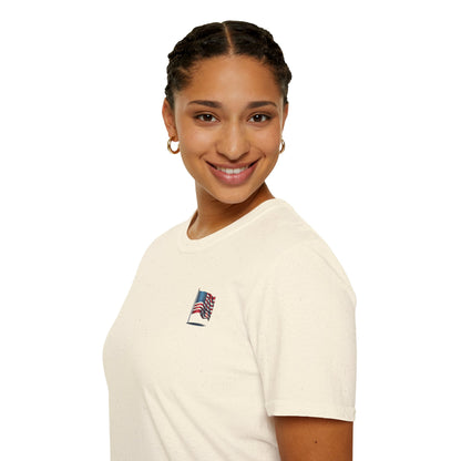 Patriotic Unisex Softstyle T-Shirt, American Flag Tee, USA Pride Shirt, Perfect for Independence Day, Casual Wear - TRV