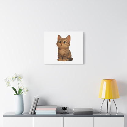 Adorable Cat Canvas Art, Cute Cat Wall Decor, Pet Lover Gift, Nursery Wall Art, Animal Print, Modern Home Decor - TRV