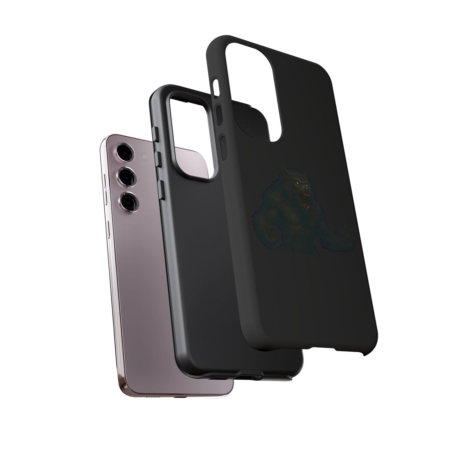 Werewolf Phone Case, Tough Cases, Black Panther Design, Gift for Animal Lovers, Phone Accessories, Fierce Phone Protection - TRV