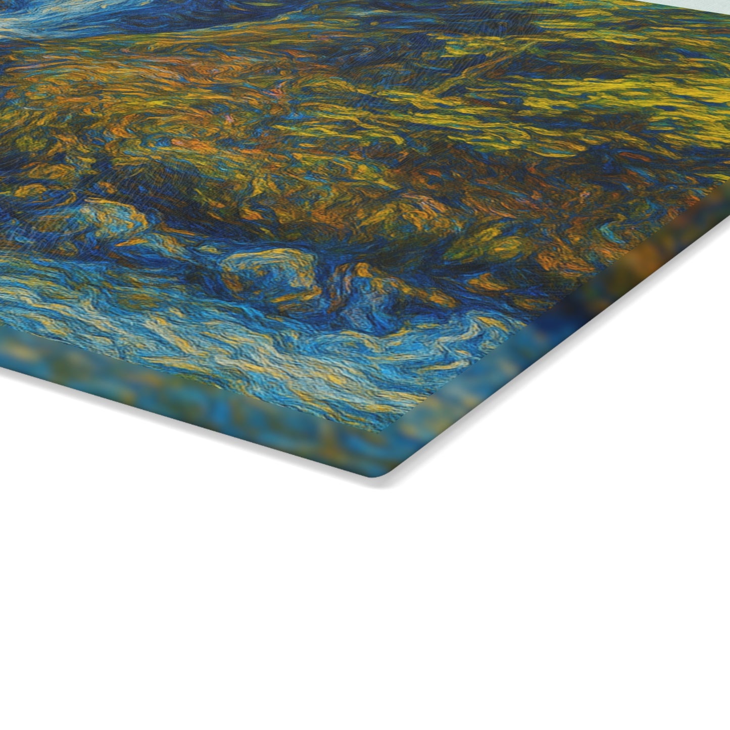 Glass Cutting Board — Tranquil Waterfall Art Print