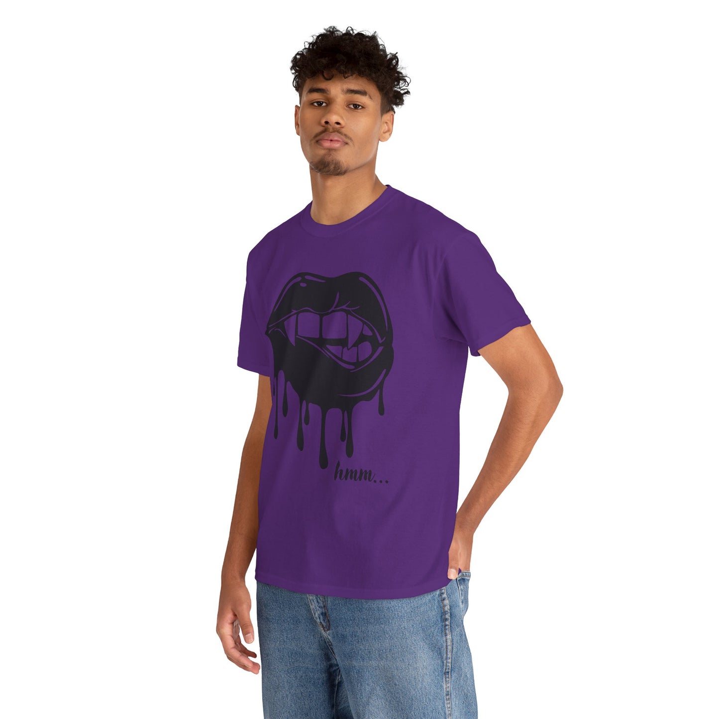 Edgy Graphic Tee - Dripping Lips Design - Unisex Heavy Cotton Tee