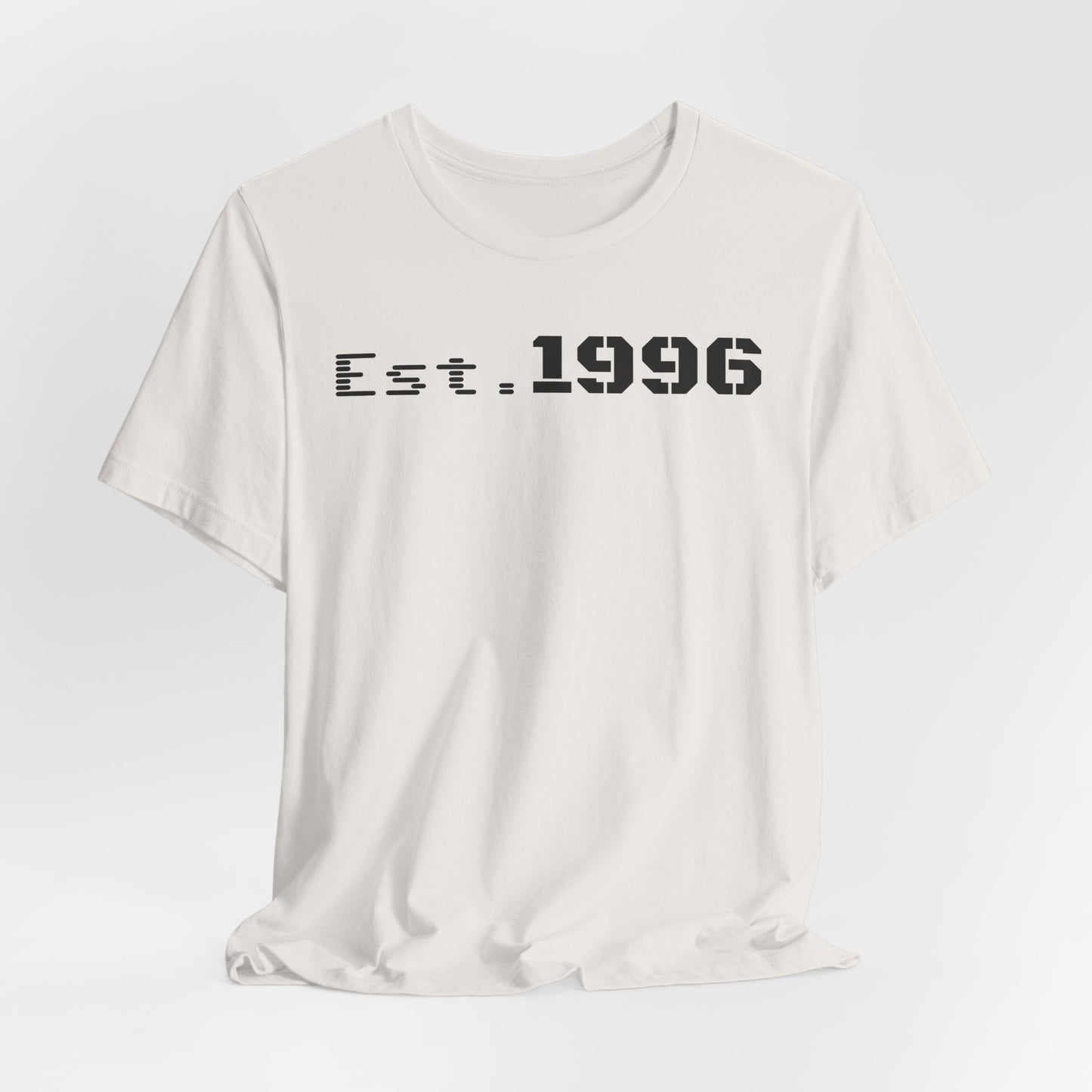 Unisex Jersey Tee - 'Est. 1996' Graphic Shirt, Birthday Gift, Casual Wear, Vintage Style, Retro Fashion, Gift for Him/Her - TRV
