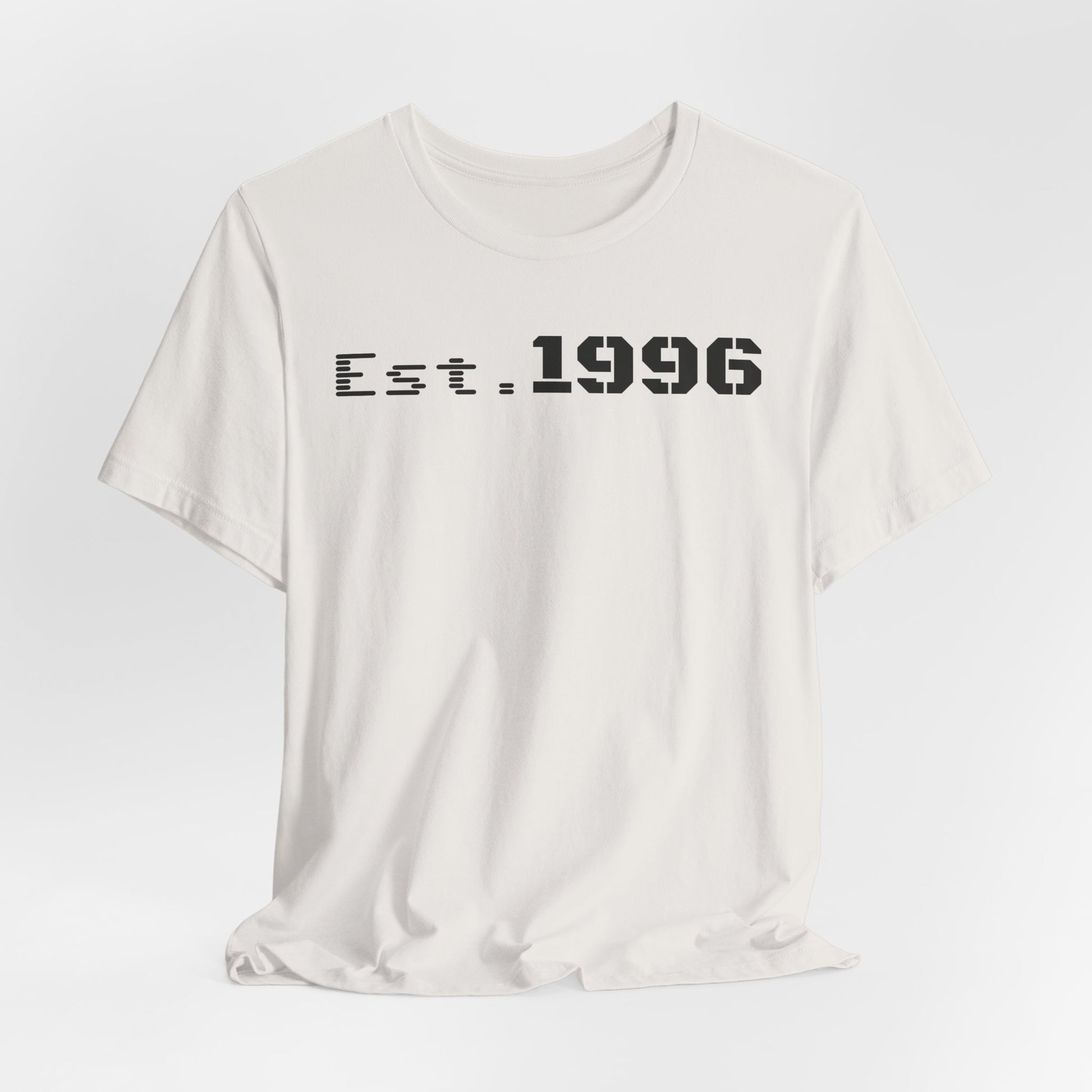 Unisex Jersey Tee - 'Est. 1996' Graphic Shirt, Birthday Gift, Casual Wear, Vintage Style, Retro Fashion, Gift for Him/Her - TRV