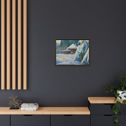 Canvas Art, Winter Scene Home Decor, Seasonal Gift for Art Lovers, Holidays Wall Art, Framed Painting, Matte Print - TRV