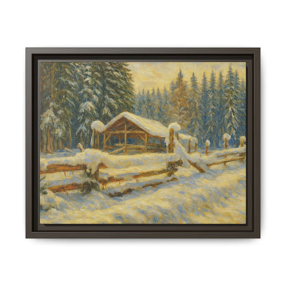 Winter Landscape Framed Canvas Art | Cozy Home Decor | Wall Art for Living Room, Bedroom, Holiday Gift, Rustic Vibes, Art Print - TRV