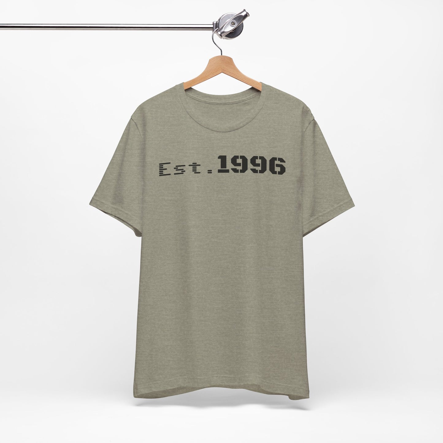 Unisex Jersey Tee - 'Est. 1996' Graphic Shirt, Birthday Gift, Casual Wear, Vintage Style, Retro Fashion, Gift for Him/Her - TRV
