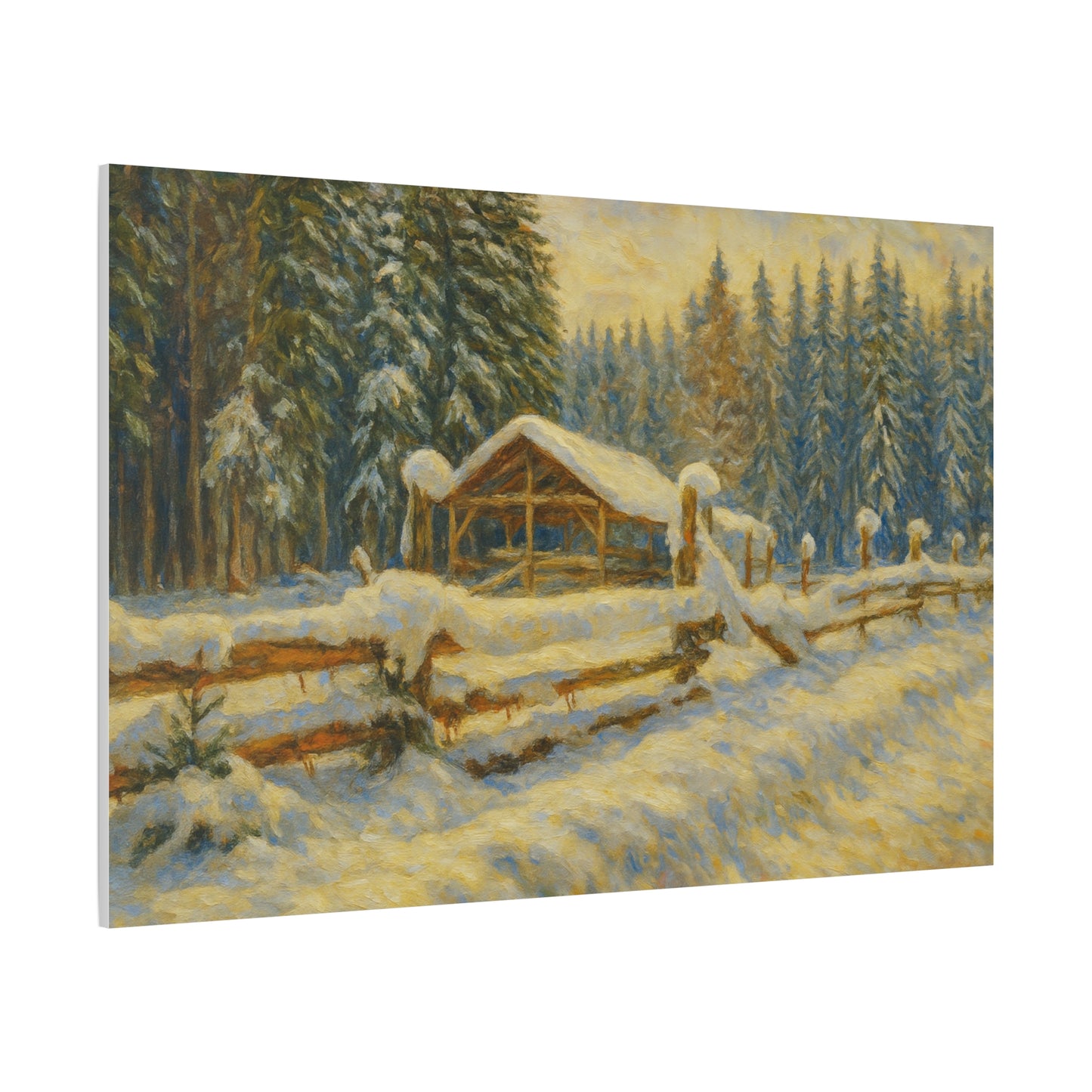 Canvas Wall Art, Winter Landscape Print, Home Decor, Rustic Art, Gift for Nature Lovers, Holiday Decoration - TRV