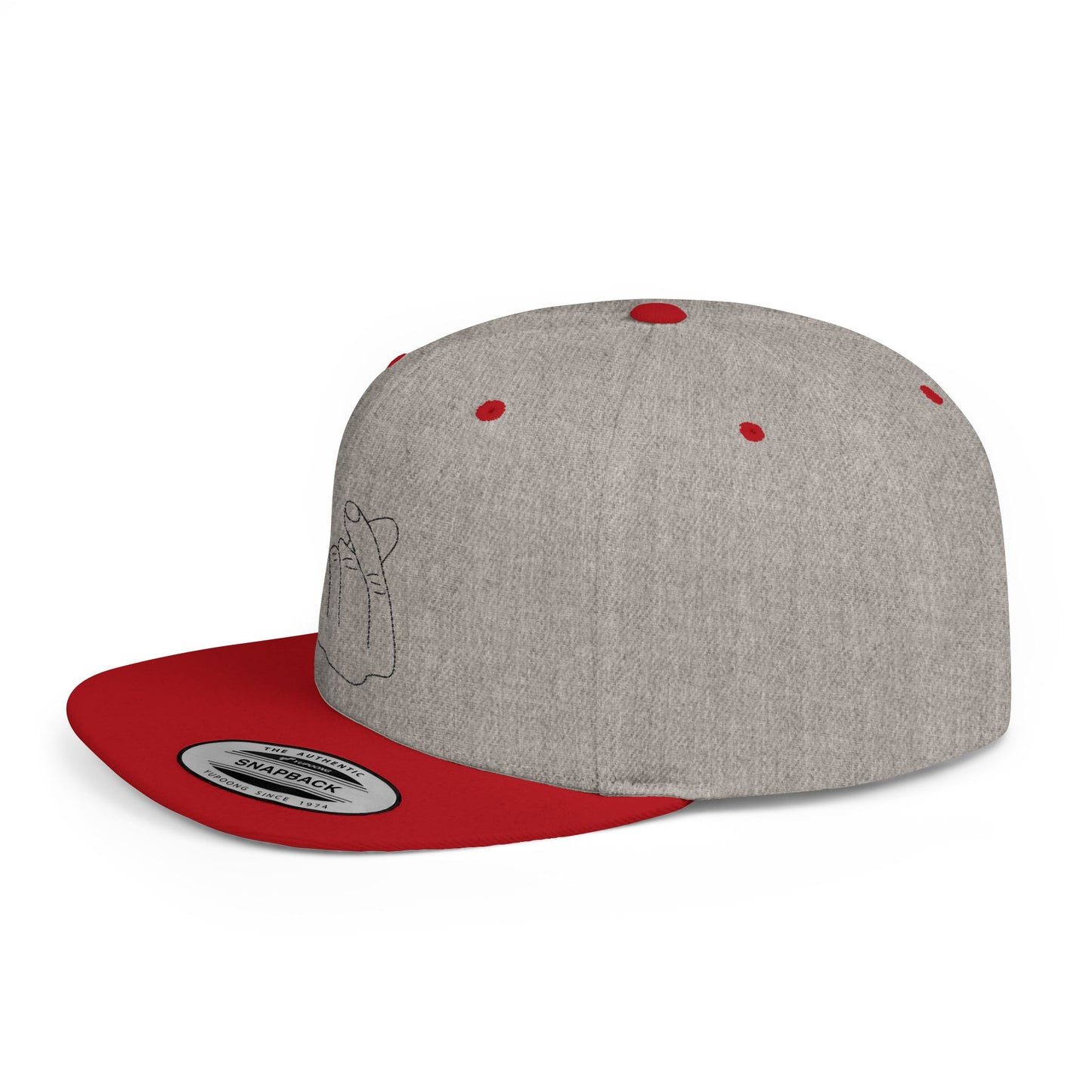 Minimalist Hand Gesture Flat Bill Snapback Hat - TRV