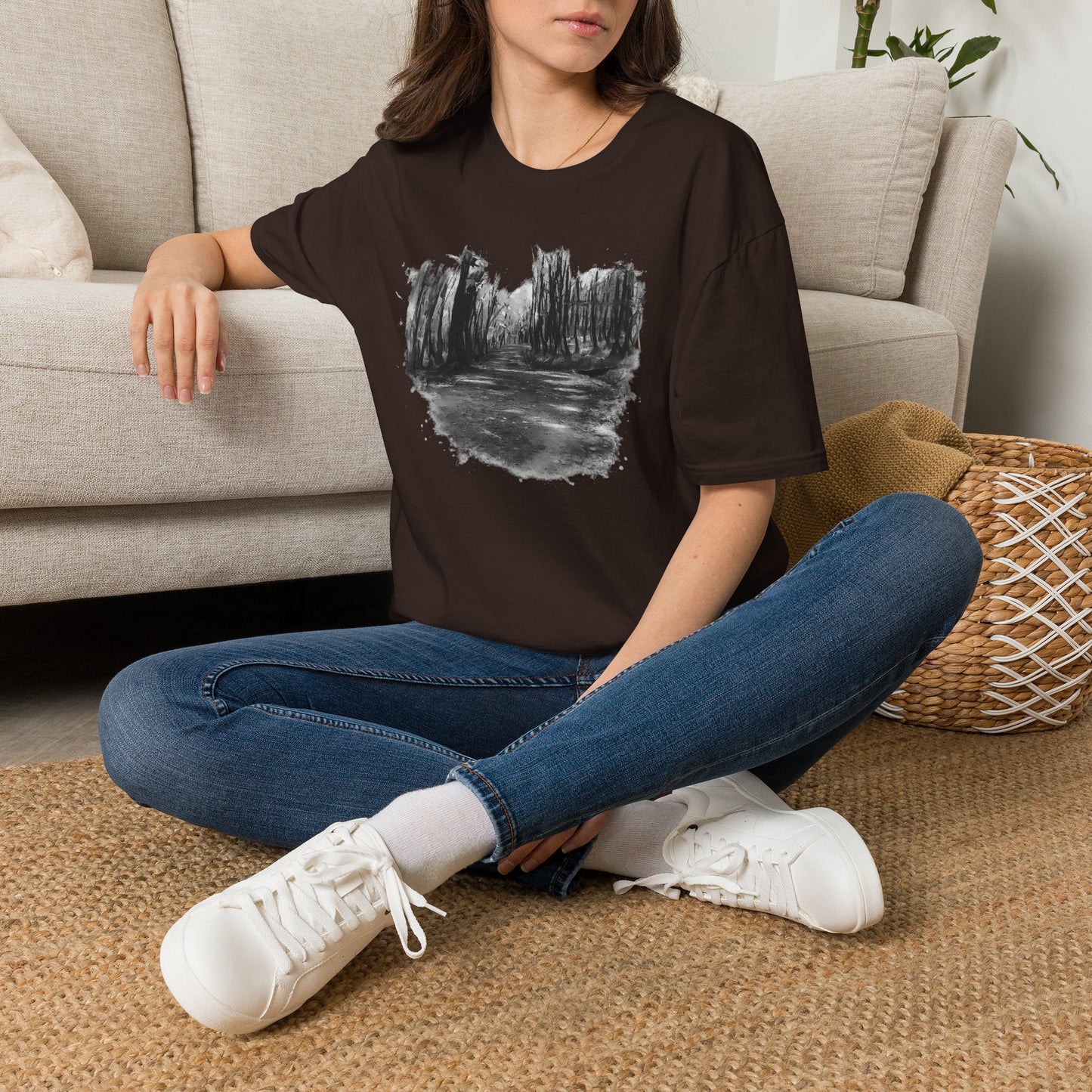 Minimalist Nature-Inspired Unisex Softstyle T-Shirt, Casual Wear, Everyday Style, Gift for Nature Lovers, Eco-Friendly Fashion