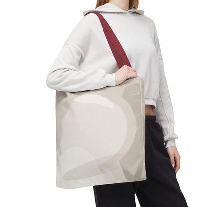 Neutral Abstract Circle Pattern Tote Bag | Minimal Beige AOP Canvas