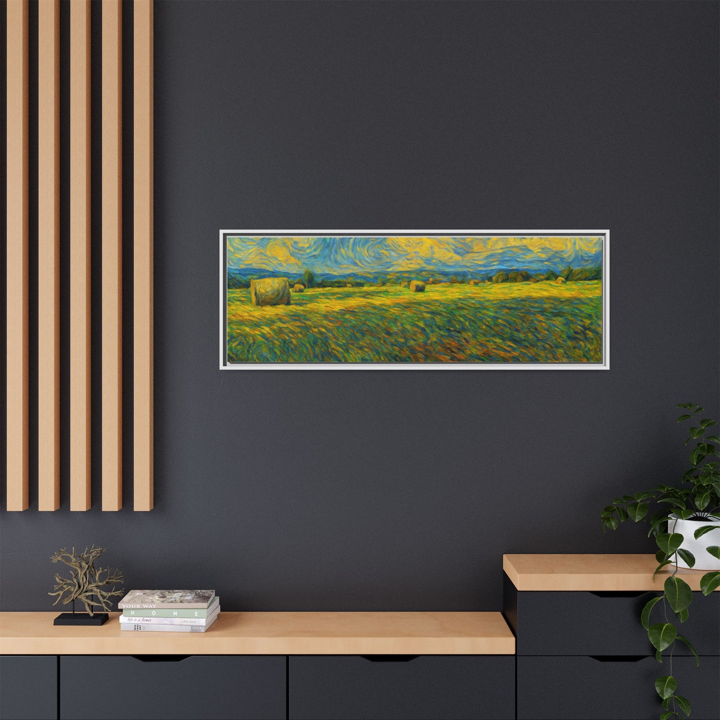 Landscape Matte Canvas, Framed (Multi-color) - TRV