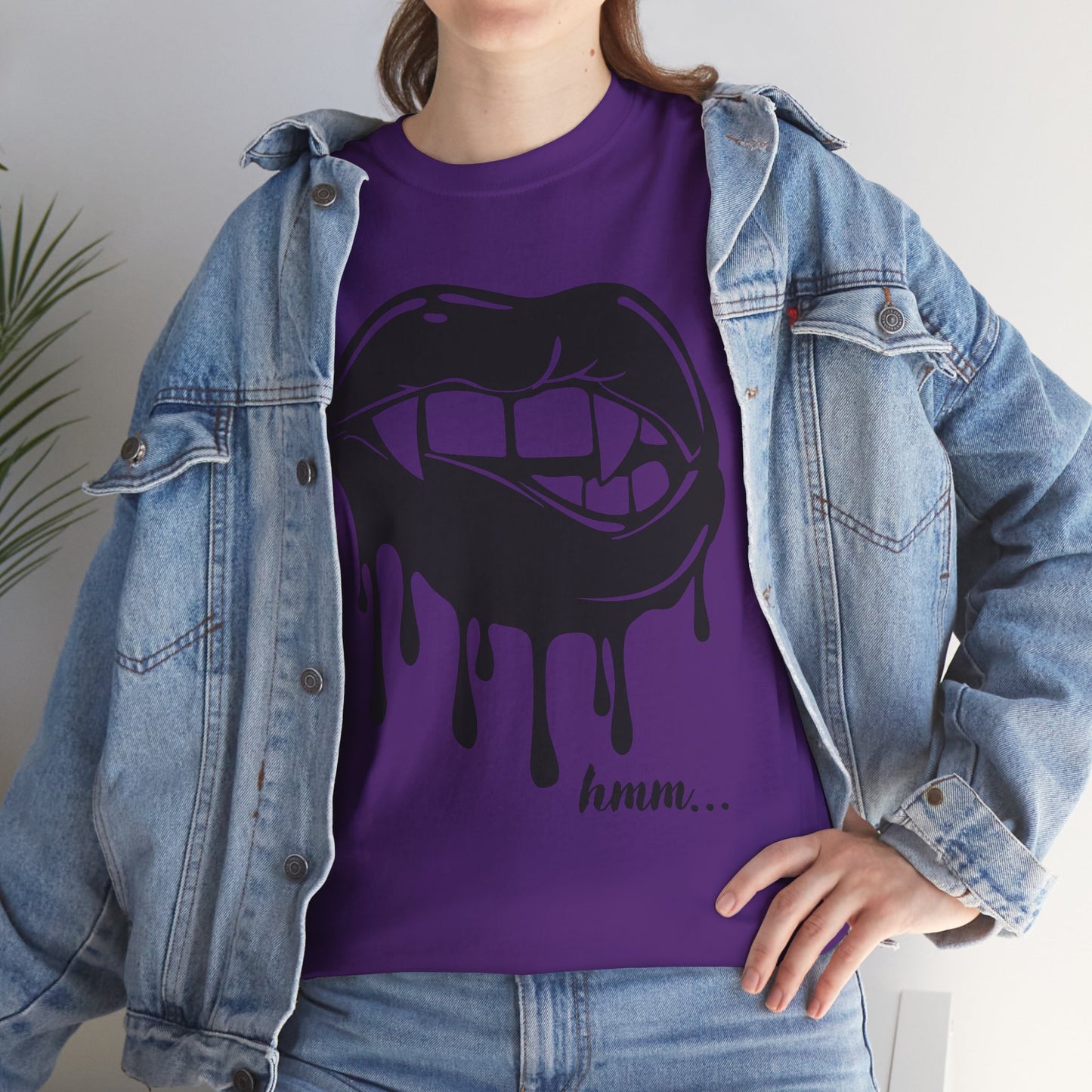 Edgy Graphic Tee - Dripping Lips Design - Unisex Heavy Cotton Tee