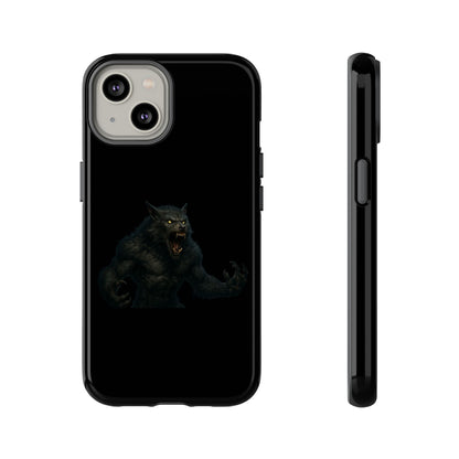 Werewolf Phone Case, Tough Cases, Black Panther Design, Gift for Animal Lovers, Phone Accessories, Fierce Phone Protection - TRV
