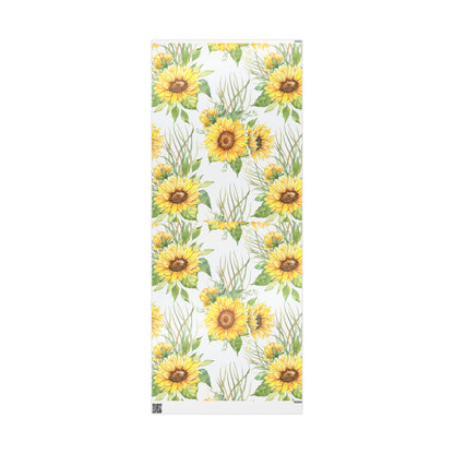 Sunflower Wrapping Paper Roll — Floral Gift Wrap for Birthdays, Mother's Day & Spring Celebrations