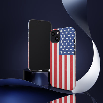 Patriotic Phone Case - Tough Cases for Veterans, USA Lovers, Independence Day, Memorial Day, Flag Design - TRV