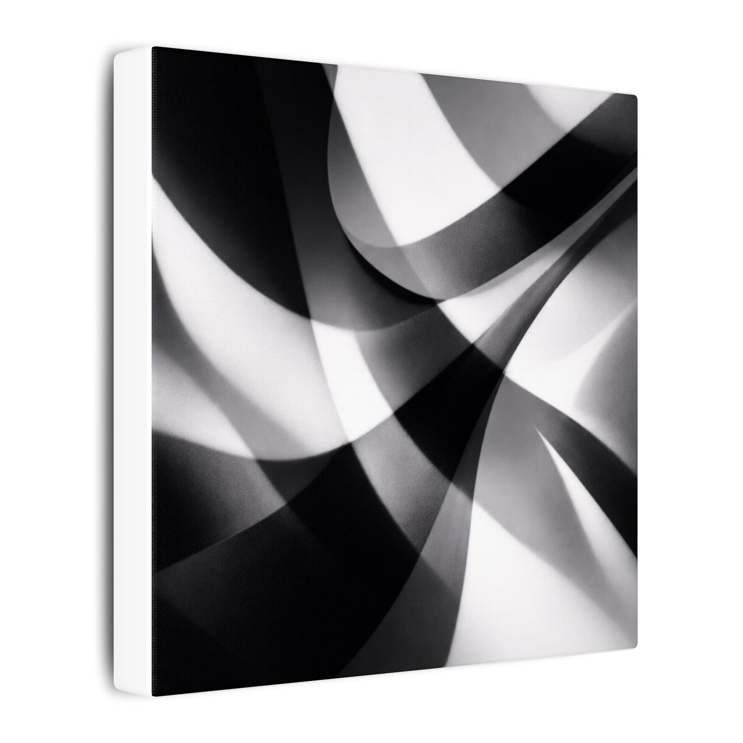 Abstract Black and White Swirl Matte Canvas