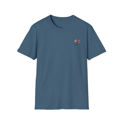 Patriotic Unisex Softstyle T-Shirt, American Flag Tee, USA Pride Shirt, Perfect for Independence Day, Casual Wear - TRV